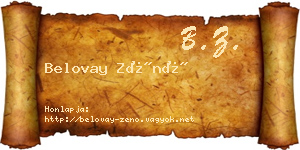 Belovay Zénó névjegykártya